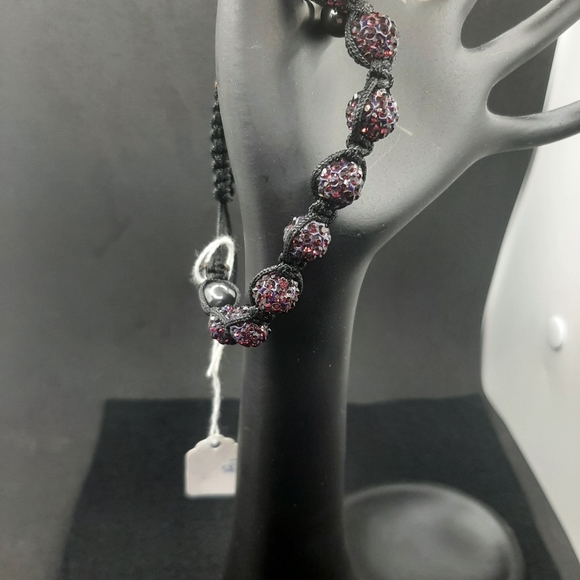 Hematite and Shamballa Sworovski Elements Bracelet Unisex New - Picture 1 of 3